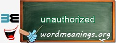 WordMeaning blackboard for unauthorized